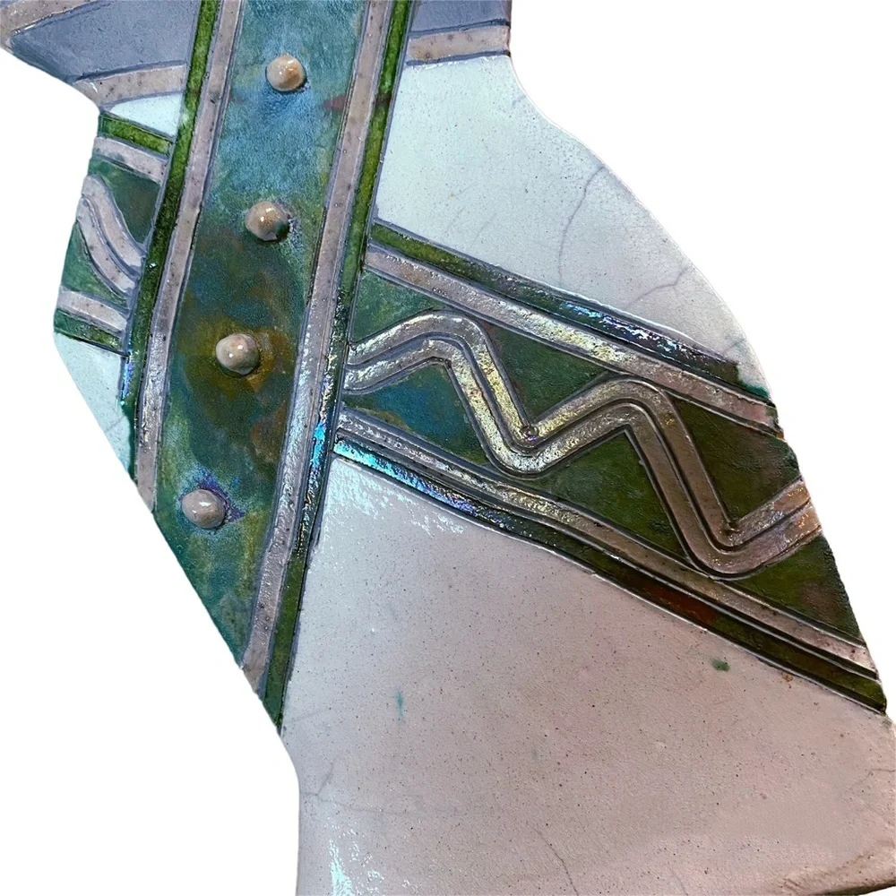 Vintage 1990s Luna Signed Abstract Ceramic Vase - Picture 4 of 10